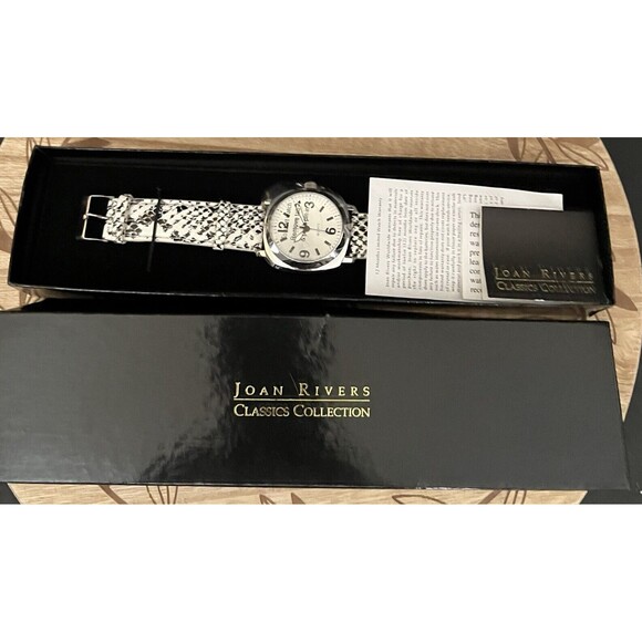 Vintage Joan Rivers Classics Collection Snake Print Leather Wrist Watch - Picture 1 of 10